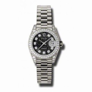Rolex Lady-Datejust 26 Black Jubilee Dial 18K White Gold President Automatic Ladies Watch 179159BKJDP
