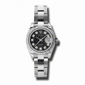 Rolex Datejust Black Jubilee Diamond Dial Automatic Ladies Watch 179174BKJDO