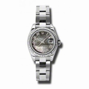 Rolex Datejust Black Mother of Pearl Roman Dial Automatic Ladies Watch 179174BKMRO