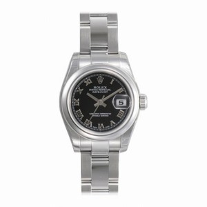 Rolex Datejust Black Roman Dial Oyster Bracelet Ladies Watch 179160BKRO