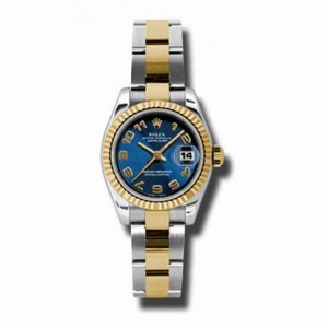 Rolex Datejust Blue Dial Automatic Stainless Steel and 18kt Yellow Gold Ladies Watch 179173BLCAO
