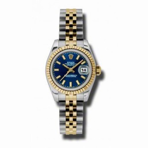 Rolex Datejust Blue Dial Steel and 18kt Yellow Gold Ladies 179173BLSJ