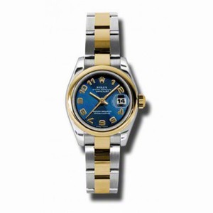 Rolex Datejust Blue Dial Steel and Yellow Gold Ladies Watch 179163BLCAO