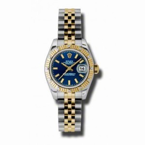 Rolex Datejust Blue Dial Steel and Yellow Gold Ladies Watch 179313BLSJ