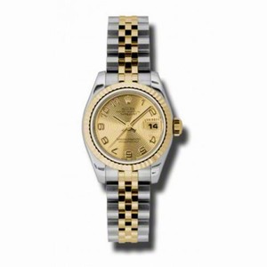 Rolex Datejust Champagne Concentric Dial Stel and Yellow Gold Ladies Watch 179173CCAJ