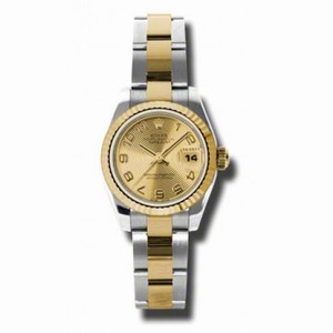 Rolex Datejust Champagne  Dial Automatic Stainless Steel and 18kt Yellow Gold Ladies Watch 179173CCAO