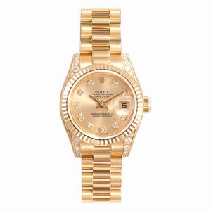 Rolex Lady-Datejust 26 Champagne Dial 18K Yellow Gold President Automatic Ladies Watch 179238CDP