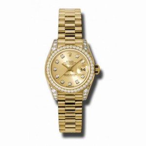 Rolex Lady-Datejust 26 Champagne Dial 18K Yellow Gold President Automatic Ladies Watch 179158CDP