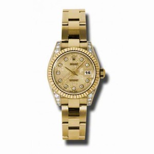 Rolex Lady Datejust Champagne Jubilee Dial 18kt Yellow Gold Diamond Automatic Ladies Watch 179238CJDO