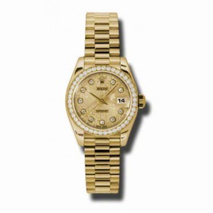 Rolex Lady-Datejust 26 Champagne Jubilee Dial 18K Yellow Gold President Automatic Ladies Watch 179138CJDP