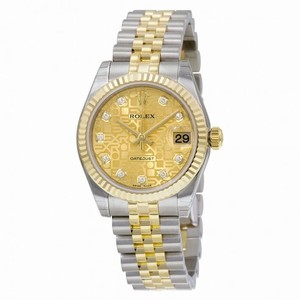 Rolex Lady Datejust Automatic Champagne Jubilee Diamond Dial Stainless Steel and 18kt Yellow Gold Ladies Watch 178273CJDJ