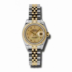 Rolex Datejust Champagne Mother of Pearl Dial Steel and Yellow Gold Ladies Watch 179173CMRJ