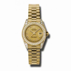 Rolex Lady-Datejust 26 Champagne Dial 18K Yellow Gold President Automatic Ladies Watch 179158CRP
