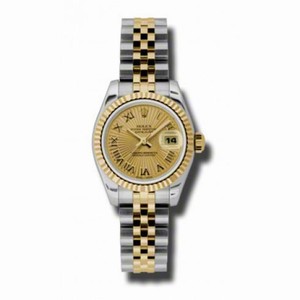 Rolex Datejust Champagne Sunburst Steel and Yellow Gold Ladies Watch 179173CSBRJ