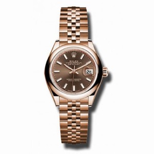 Rolex Lady Datejust 28 Chocolate Dial 18K Pink Gold Rolex Jubilee Automatic  Watch 279165CHSJ