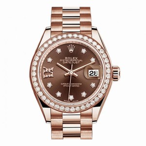 Rolex Lady-Datejust 28 Chocolate Dial 18K Everose Gold President Automatic Ladies Watch 279135CHDP