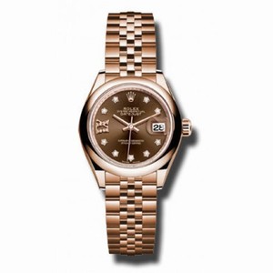 Rolex Lady Datejust 28 Chocolate Dial 18K Pink Gold Rolex Jubilee Automatic  Watch 279165CHRDJ