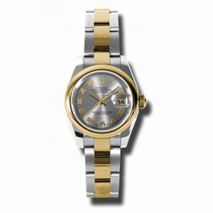 Rolex Datejust Grey Dial Steel and Yellow Gold Ladies Watch 179163GYRO