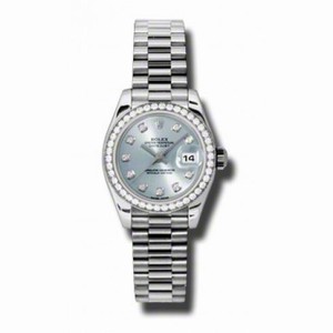 Rolex Lady-Datejust 26 Ice Blue Dial Platinum President Automatic Ladies Watch 179136IBLDP