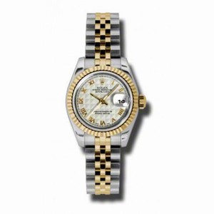 Rolex Datejust Ivory Pyramid Dial Steel and Yellow Gold Ladies Watch 179173IPRJ