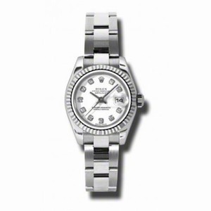 Rolex Datejust Lady Diamond White Dial 18 kt White Gold Bezel Ladies Watch 179174WDO