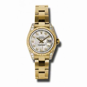 Rolex Lady Datejust Meteorite Dial 18kt Yellow Gold Diamond Ladies Watch 179238MTDO