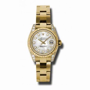 Rolex Lady Datejust Mother of Pearl 18kt Yellow Gold Diamond Ladies Watch 179238MDO