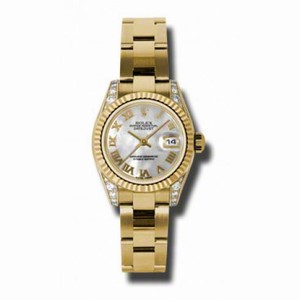 Rolex Lady Datejust Mother of Pearl Dial 18kt Yellow Gold Diamond Ladies Watch 179238MRO