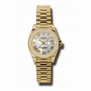 Rolex Lady-Datejust 26 Mother Of Pearl Dial 18K Yellow Gold President Automatic Ladies Watch 179138MRP