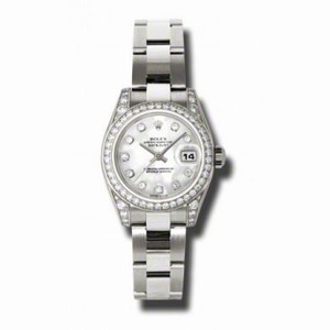Rolex Lady Datejust Mother of Pearl Diamond Dial 18k White Gold Diamond Case and Bezel Oyster Bracelet Watch 179159MDO