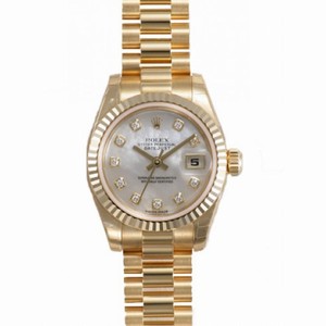 Rolex Lady-Datejust 26 Mother Of Pearl Dial 18K Yellow Gold President Automatic Ladies Watch 179178MDP