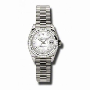 Rolex Lady-Datejust 26 Mother Of Pearl Dial 18K White Gold President Automatic Ladies Watch 179369MDP