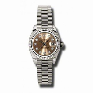 Rolex Lady-Datejust 26 Pink Dial 18K White Gold President Automatic Ladies Watch 179179PDP