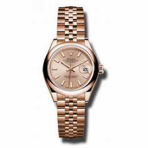 Rolex Lady Datejust 28 Pink Sundust Dial 18K Pink Gold Rolex Jubilee Automatic  Watch 279165PSJ