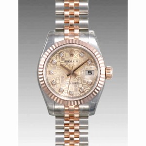 Rolex Datejust Pink Jubilee Diamond Dial 18k Rose Gold Fluted Bezel Two Tone Ladies Watch 179171PJDJ