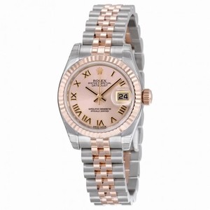 Rolex Lady Datejust Pink Roman Dial 18kt Rose Gold Fluted Bezel Two Tone Ladies Watch 179171PRJ