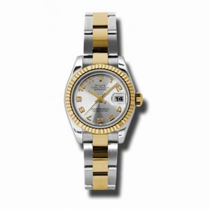 Rolex Datejust Silver Concentric Dial Automatic Stainless Steel and 18kt Yellow Gold Ladies Watch 179173SCAO
