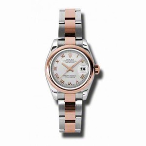 Rolex Datejust Silver Dial Steel and Pink Gold Oyster Ladies Watch 179161SRO
