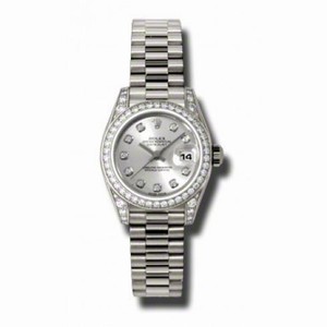 Rolex Lady-Datejust 26 Silver Dial 18K White Gold President Automatic Ladies Watch 179159SDP