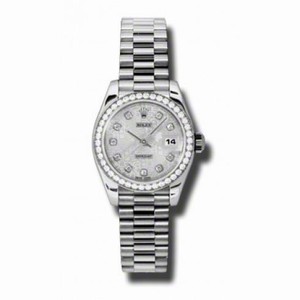 Rolex Lady-Datejust 26 Silver Jubilee Dial Platinum President Automatic Ladies Watch 179136SJDP