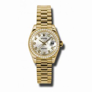 Rolex Lady-Datejust 26 Silver Jubilee Dial 18K Yellow Gold President Automatic Ladies Watch 179138SJDP