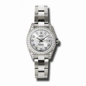 Rolex Lady Datejust Silver Jubilee Diamond Dial 18k White Gold Diamond Case and Bezel Oyster Bracelet Watch 179159SJDO