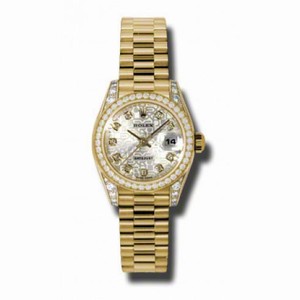 Rolex Lady-Datejust 26 Silver Jubilee Dial 18K Yellow Gold President Automatic Ladies Watch 179158SJDP