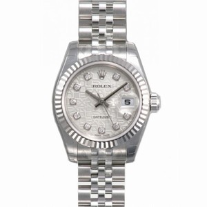 Rolex Datejust Silver Jubilee Diamond Dial Jubilee Bracelet 18k White Gold Fluted Bezel Ladies Watch 179174SJDJ