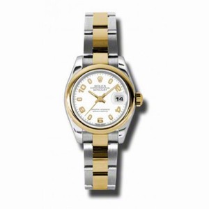 Rolex Datejust White Dial Automatic Stainless Steel and 18kt Yellow Gold Ladies Watch 179163WASO