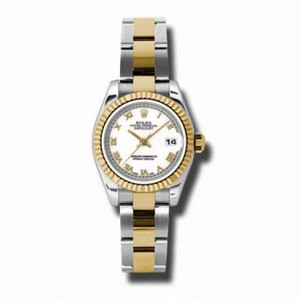 Rolex Datejust White Dial Automatic Stainless Steel and 18kt Yellow Gold Ladies Watch 179173WRO