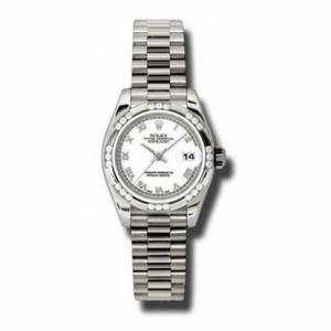 Rolex Lady-Datejust 26 White Dial 18K White Gold President Automatic Ladies Watch 179369WRP