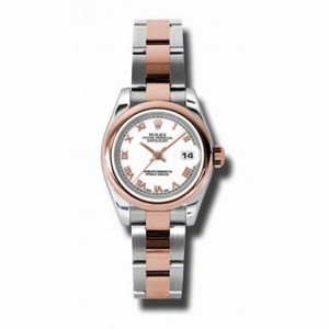 Rolex Datejust White Dial Steel and Pink Gold Ladies Oyster Watch 179161WRO