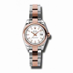 Rolex Datejust White Dial Steel and Pink Gold Oyster Ladies Watch 179161WSO