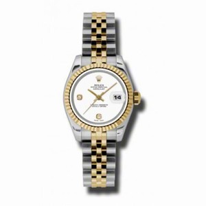 Rolex Datejust White Dial Steel and Yellow Gold Ladies Watch 179173WADJ